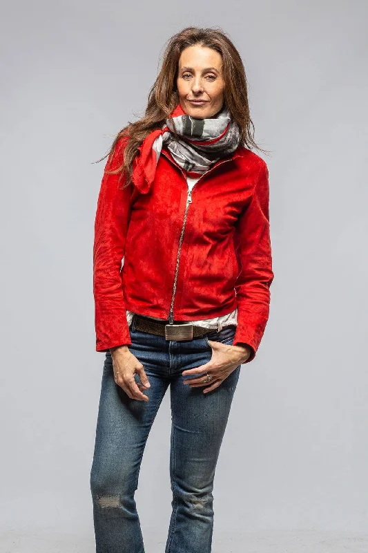 Helen Suede Short Jacket In Rossa Contemporary 
