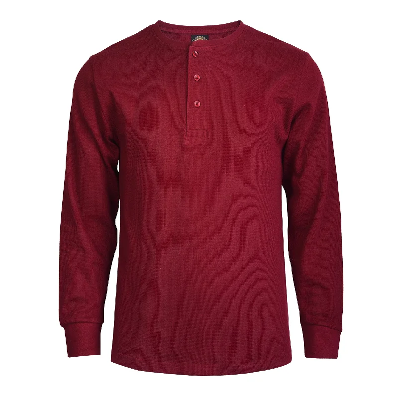 KNOCKER MEN'S WAFFLE-KNIT THERMAL HENLEY SHIRT (MHS100_BURG) Dynamic Women's High - energy KNOCKER MEN'S WAFFLE-KNIT THERMAL HENLEY SHIRT (MHS100_BURG) Dynamic Women's High - energy
