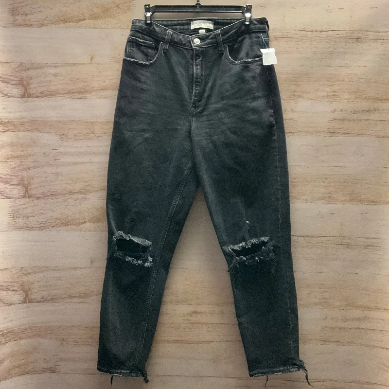 Jeans Straight By Abercrombie And Fitch In Black, Size: 6 Casual Women's Loose - fitting
