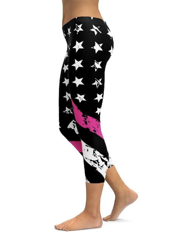 Thin Pink Line Capris Elegant Women's Formal 