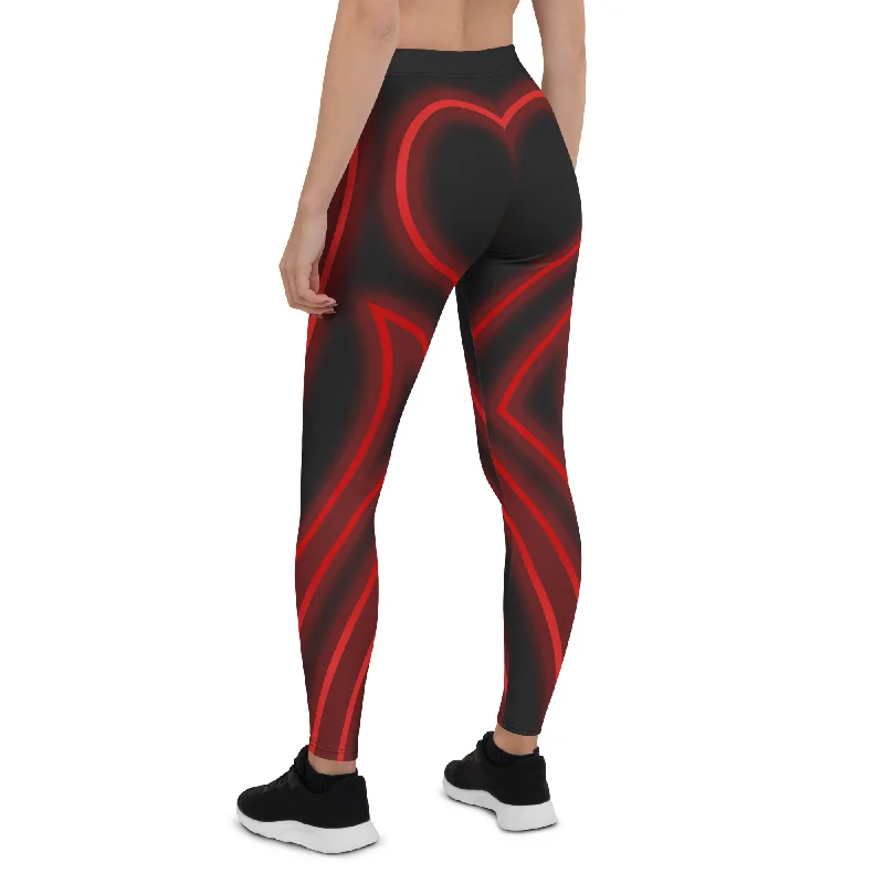 Heart Shaped Power Leggings Bohemian Women's Free