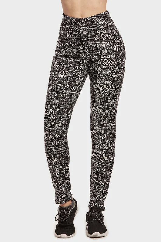 SOFRA LADIES POLAR FLEECE LEGGING (WP6001_BK-WH) Cozy Women's Winter