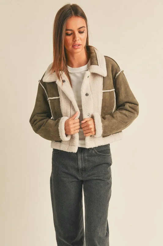 Ready For Anything Suede & Sherpa Reversible Jacket Laid - back Women's Vibe