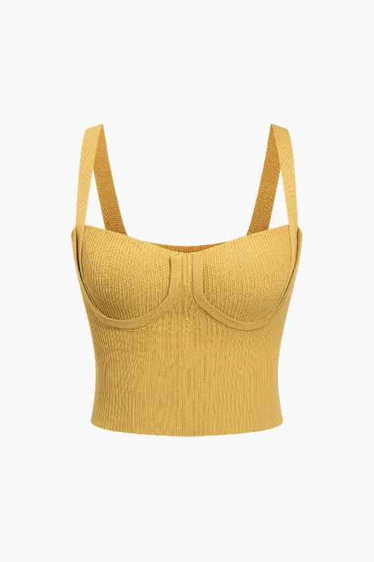 Knit Backless Bustier Slip Tank Top Bohemian Women's Free
