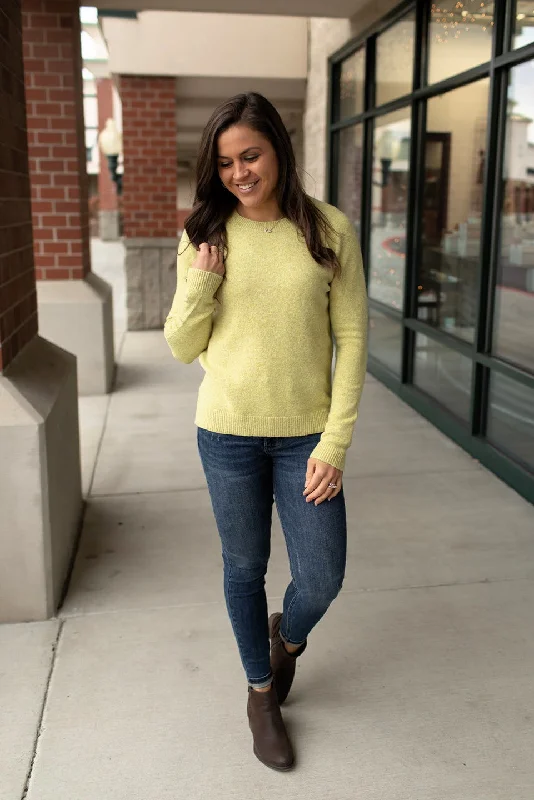 Lt Lime Basic Pullover Sweater (SM-XL) Modern Women's 