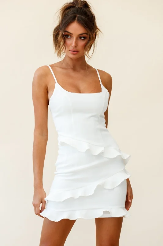 Frilled To Meet You Mini Dress White Artistic Women's Avant - 