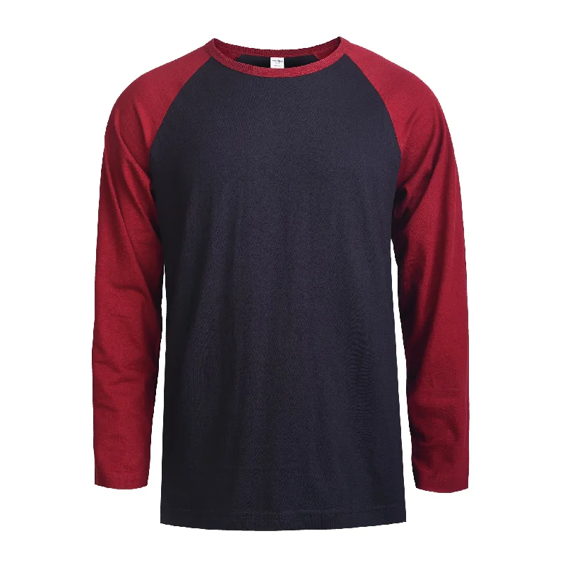 TOP PRO MEN'S LONG SLEEVE BASEBALL TEE (MBT002_BUR/BL) Cool Women's Skate
