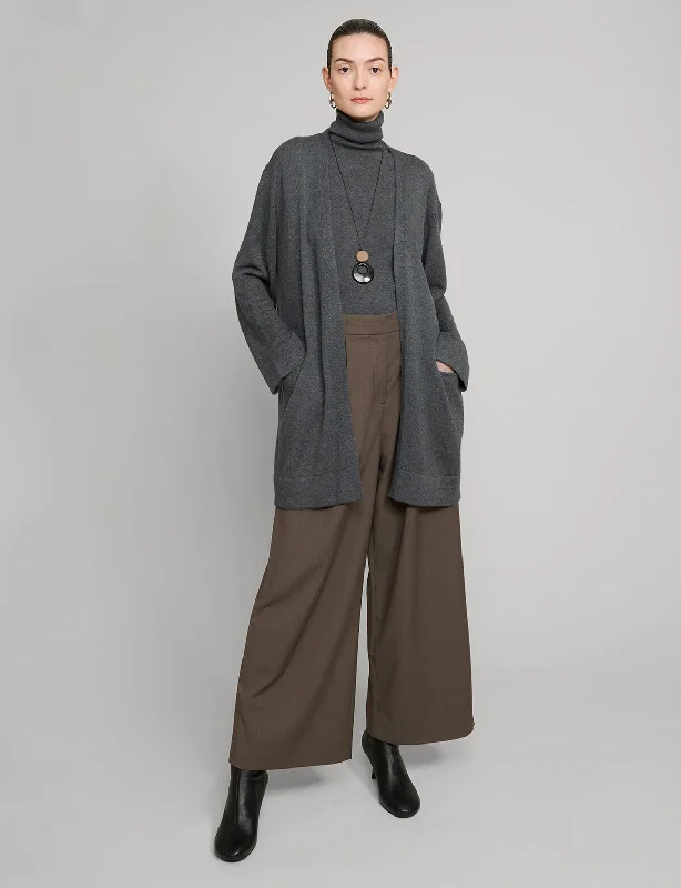 Oversized Grey Knit Cardigan Scandinavian