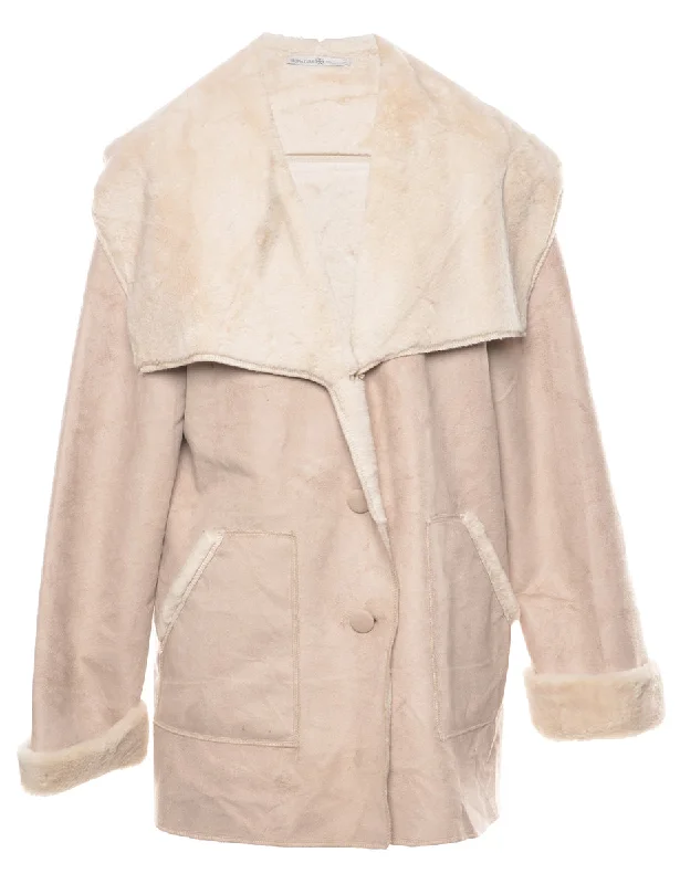 Faux Fur Lining Midi Length Coat - L Confident Women's High - fashion