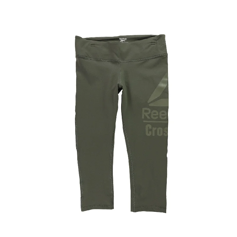 Reebok Womens CrossFit Lux 3/4 Tight Compression Athletic Pants, Green, Large Women