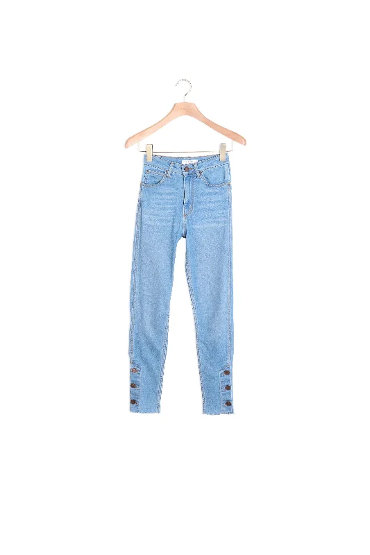 Jean slim avec boutons Unique Women's Upcycled