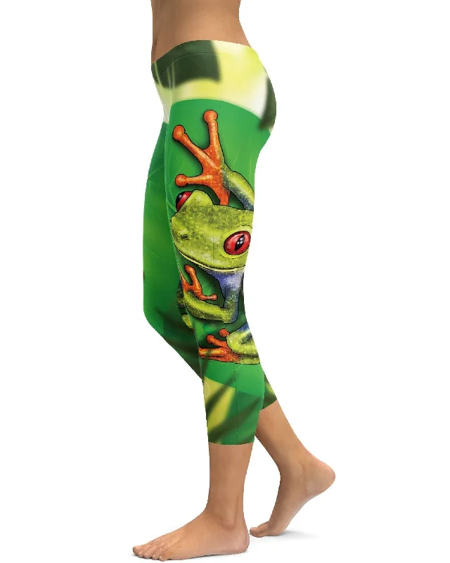 Green Tree Frog Capris Sophisticated Women's Tailored