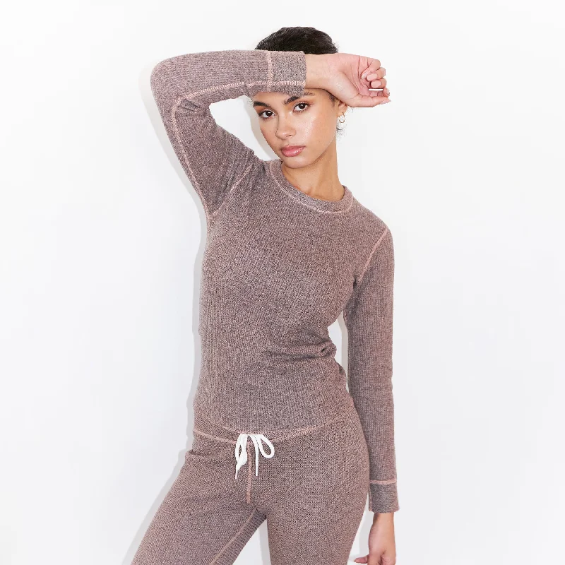 Cozy Heather Thermal Long Sleeve Earthy Women's 