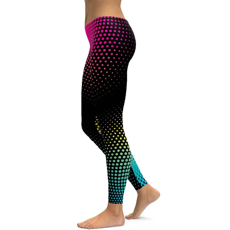 Colorful Halftone Leggings Refined Women's Hand - crafted