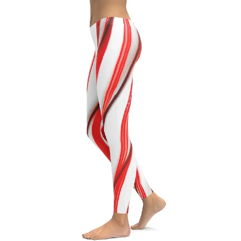 3D Candy Cane Leggings Women