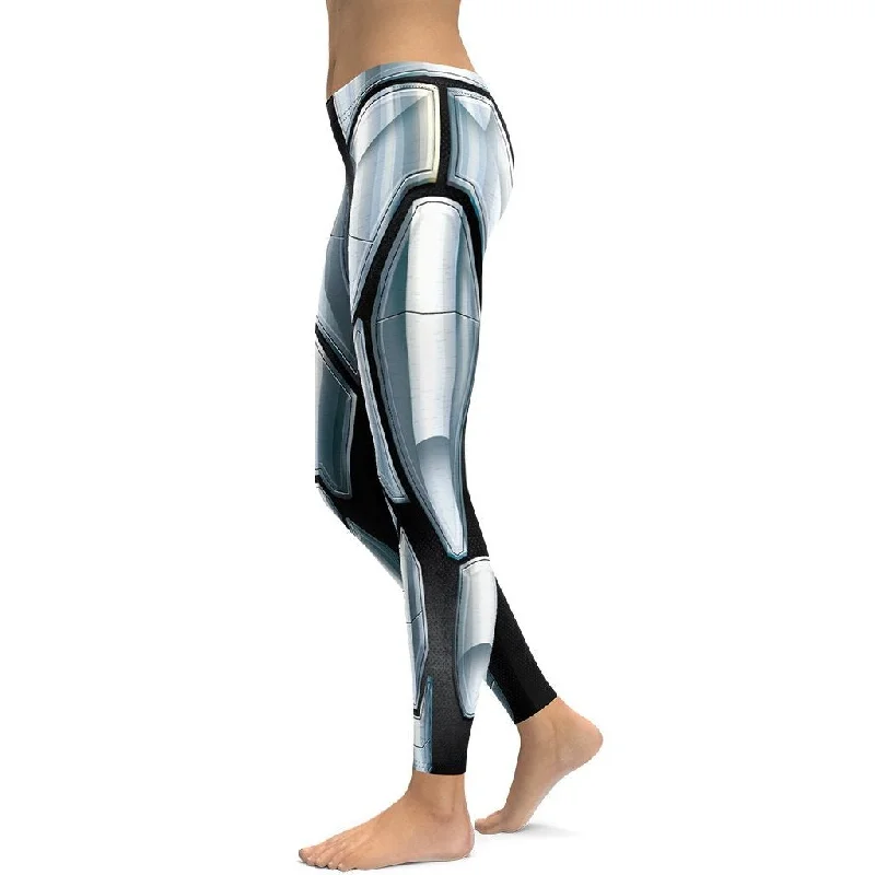 3D Iron Metal Armor Leggings Casual Women's Japanese 