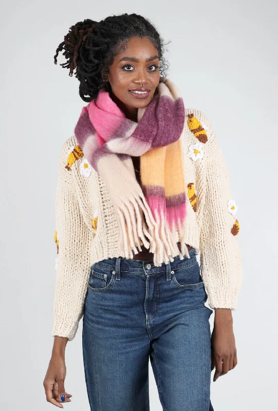 Brushed Colorblock Scarf, Berry/Purple Laid - back Women's Vibe