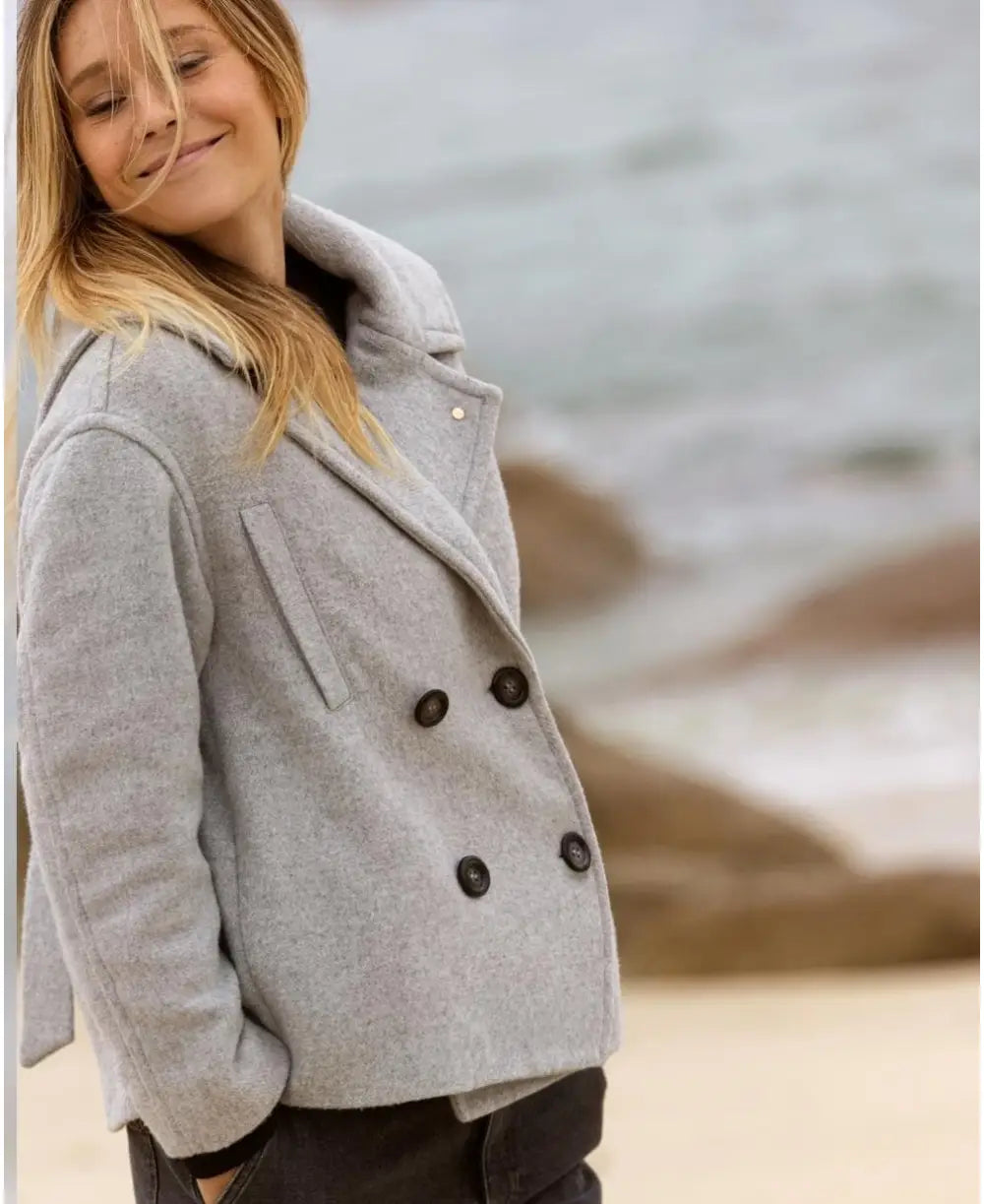 Malo pregnancy pea coat grey Relaxed Women's Beachy