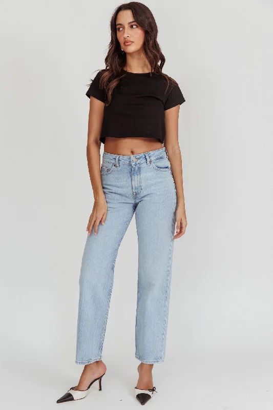 DR DENIM Arch Straight Jeans Stream Light Used Bohemian Women's Free