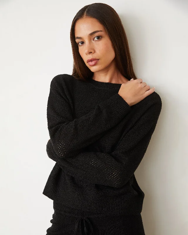 Boucle Knit Mesh Mixed Sweater Feminine Women's Style 