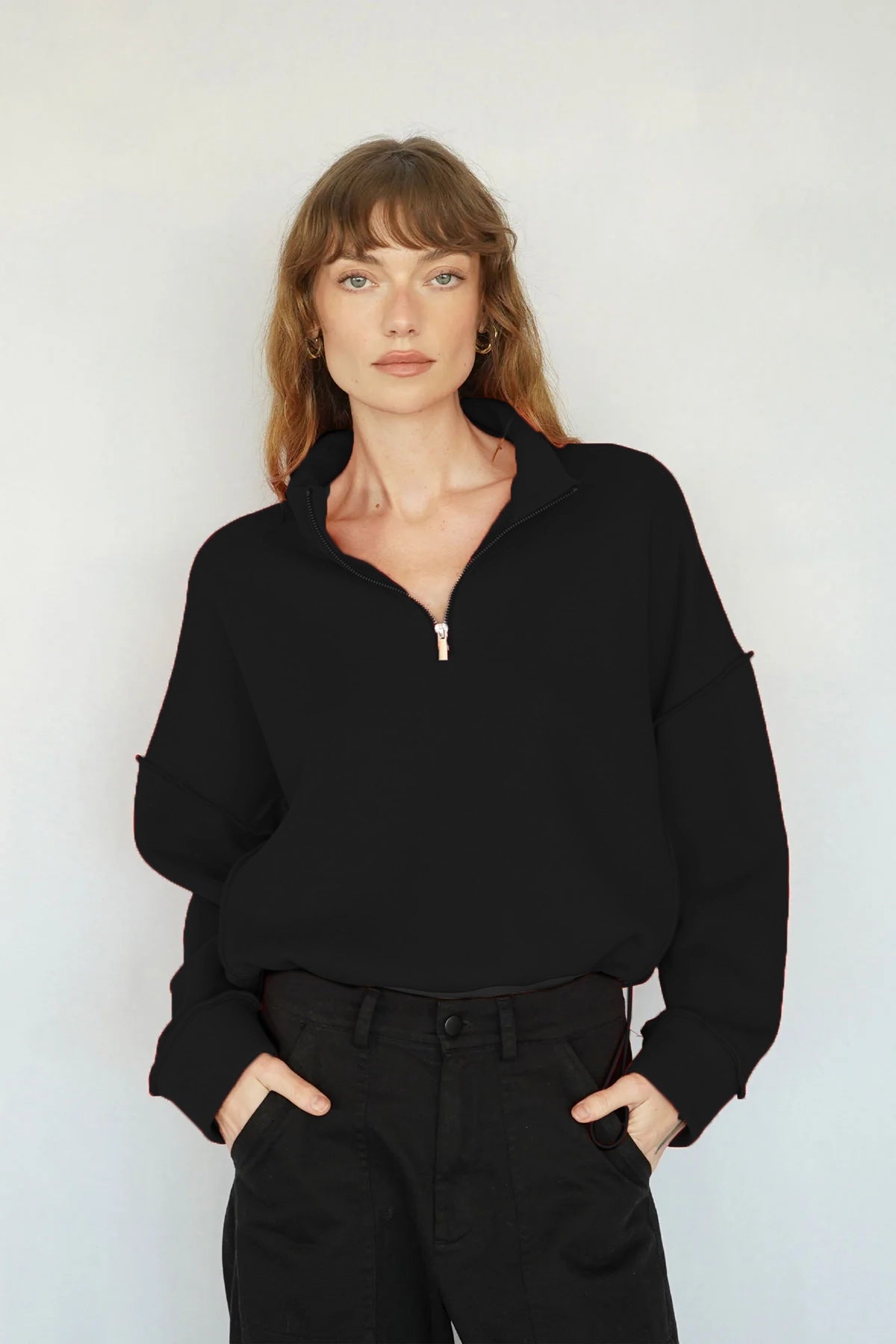 LNA Chandler Fleece Half Zip Sophisticated Women's Tailored