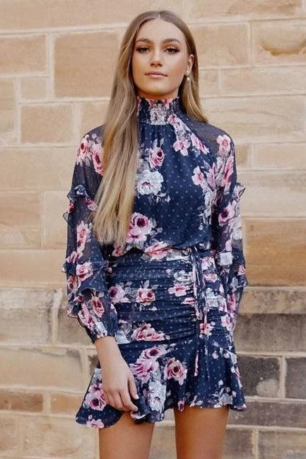 Piper Dress - Navy Floral (Final Sale) Casual Women's Japanese 