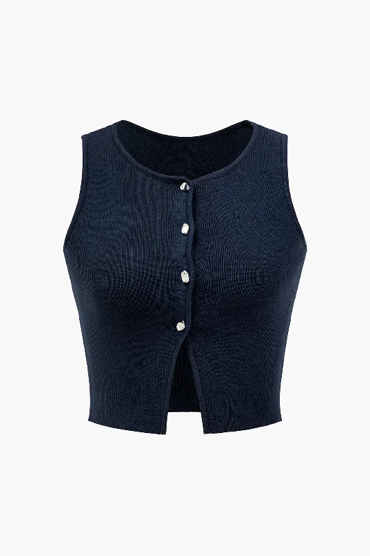 Basic Solid Knit Vest Refined Women's Velvet