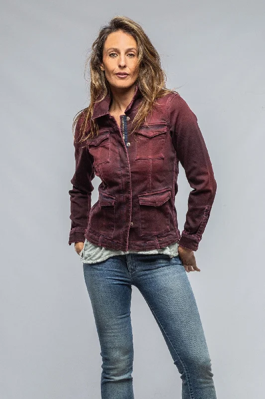 Beale Over-Dyed Denim Jacket In Bordeaux performance