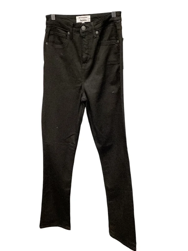 Jeans Boot Cut By Reformation In Black, Size: 6 Sleek Women's Metallic