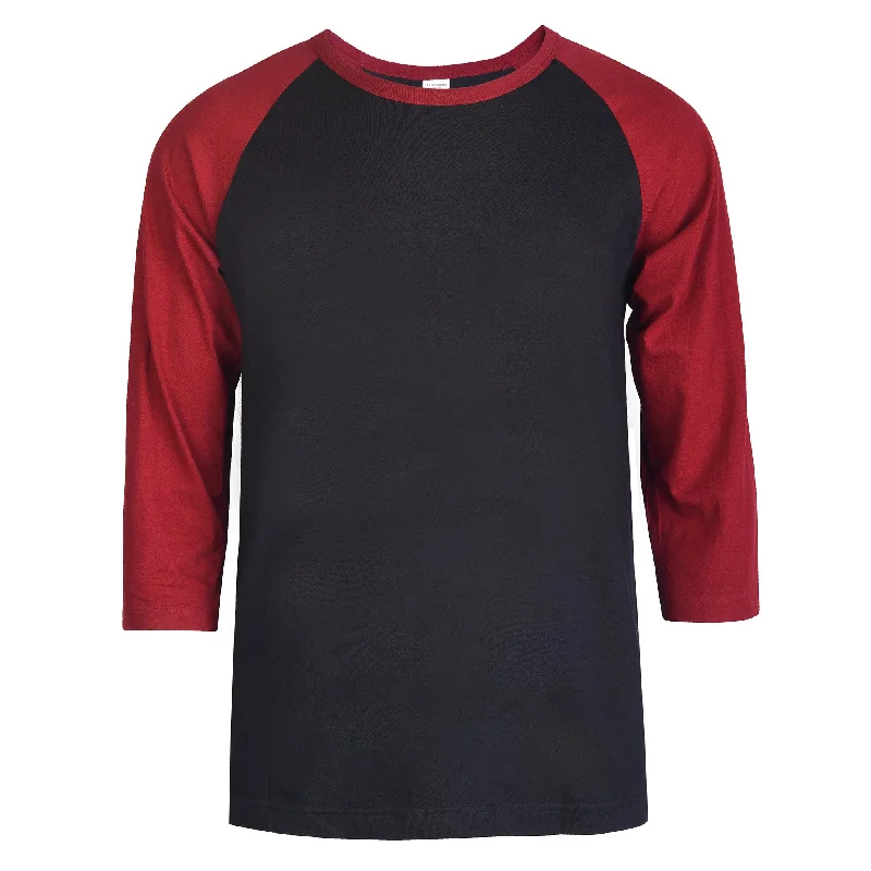 TOP PRO MEN'S 3/4 SLEEVE BASEBALL TEE (MBT001_BUR/BL) Scandinavian