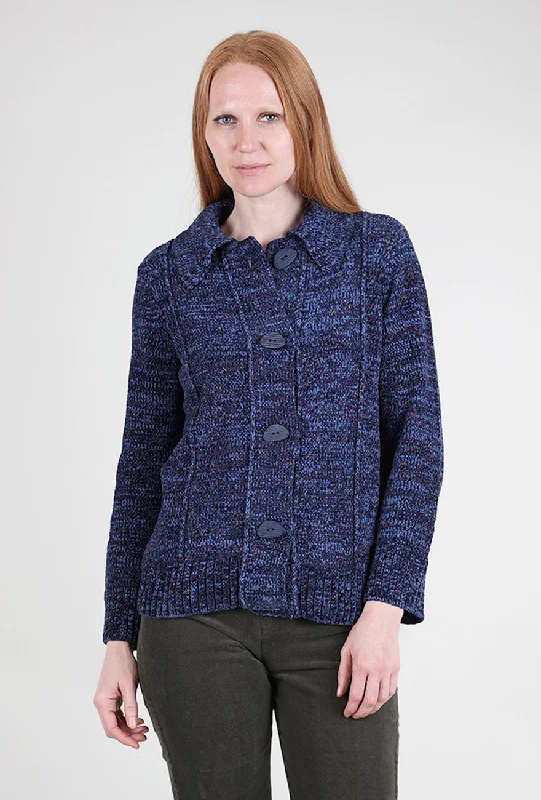 Tweedy Chenille Cardigan, Navy Trendy Women's 