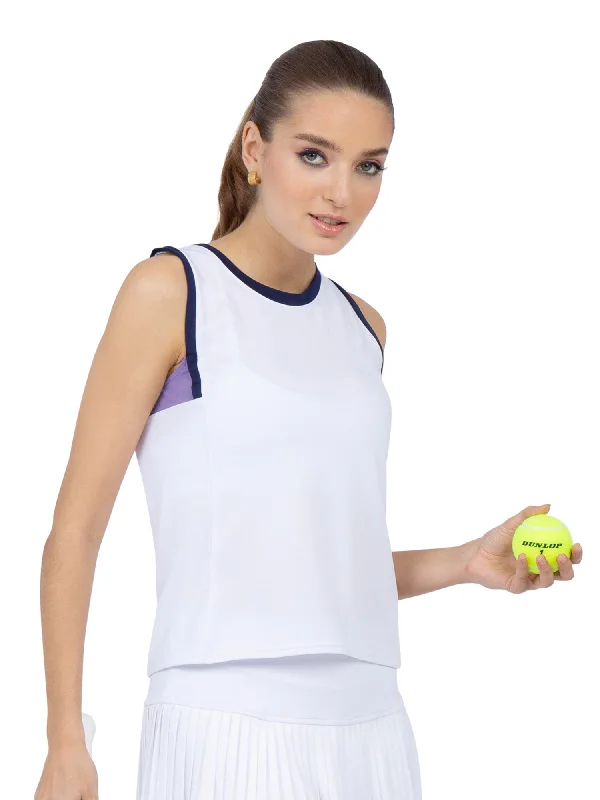 Harper Performance Tank - White/Lavender Combo Youthful Women's Anime - inspired
