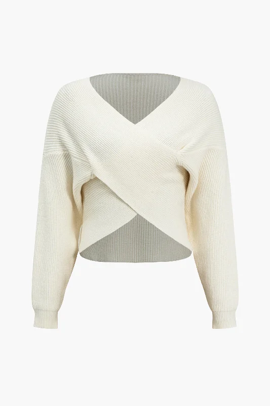 Sweater Crossed Long-Sleeve Top Gym