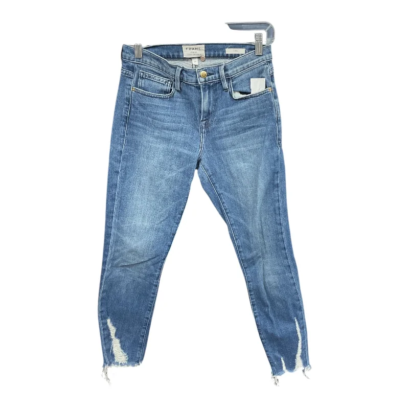 Jeans Skinny By Frame In Blue Denim, Size: 0 Disco