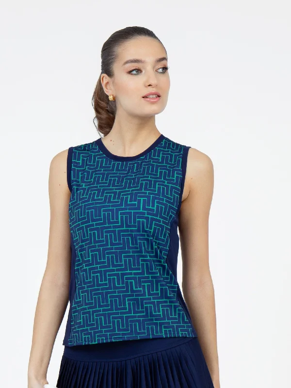Harper Performance Tank - Ink Tessel/Ink Monochromatic All - in - one