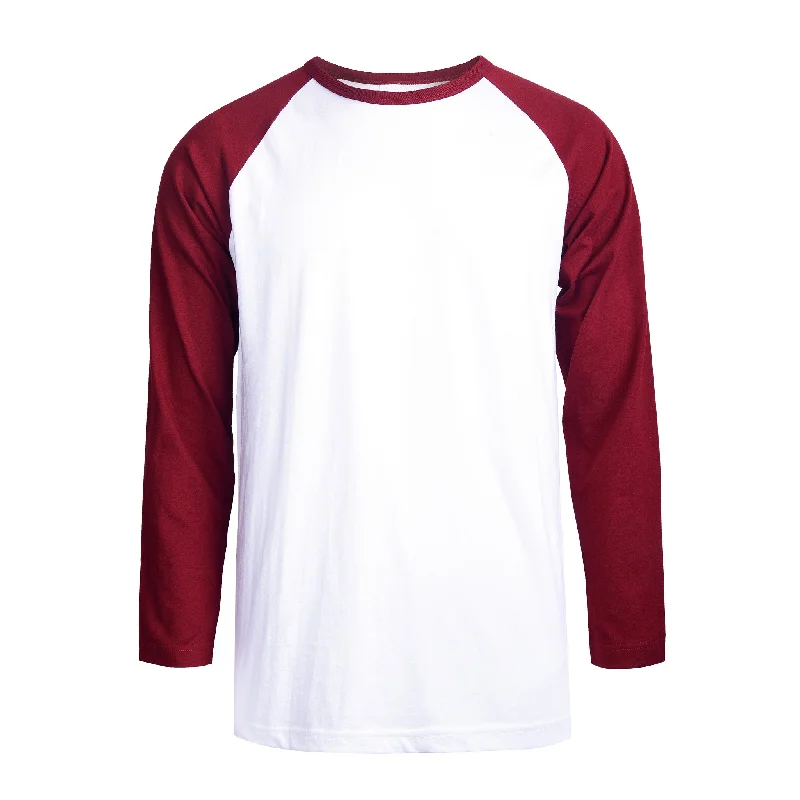 TOP PRO MEN'S LONG SLEEVE BASEBALL TEE (MBT002_BUR/WHT) Casual Women's Japanese 