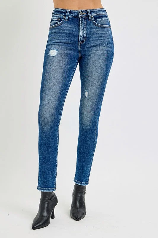 TAMERA TUMMY CONTROL HIGH RISE ANKLE SKINNY JEANS Cool Women's Distressed