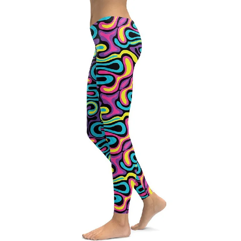 Funky Retro Print Leggings Refined Women's Velvet
