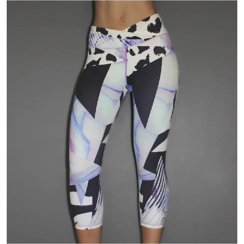 Floral Patchwork 3/4 Length Tights Disco