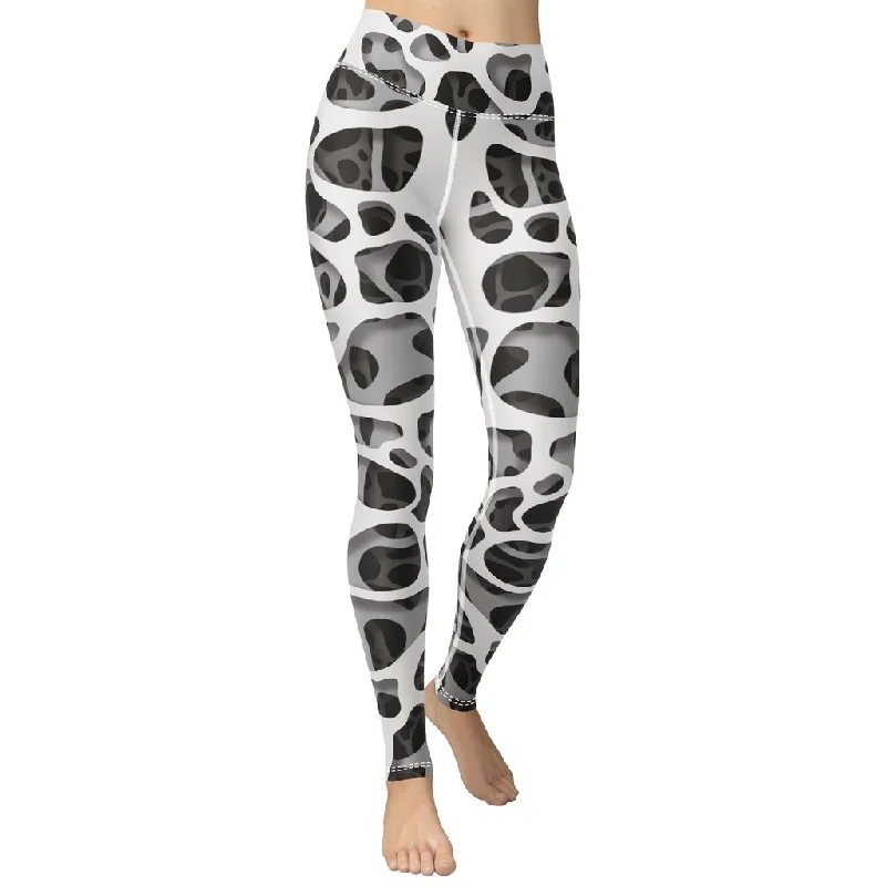 Web Illusion Pattern Yoga Leggings Stylish Women's Tropical 