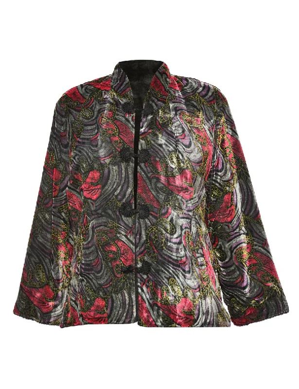 Floral Multi-Colour Coat - M Trendy Women's Oversized