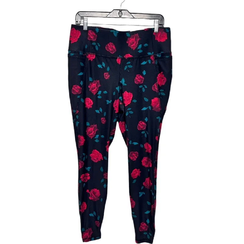 Athletic Leggings Capris By Livi Active In Black & Red, Size: Xl Bohemian Women's Free