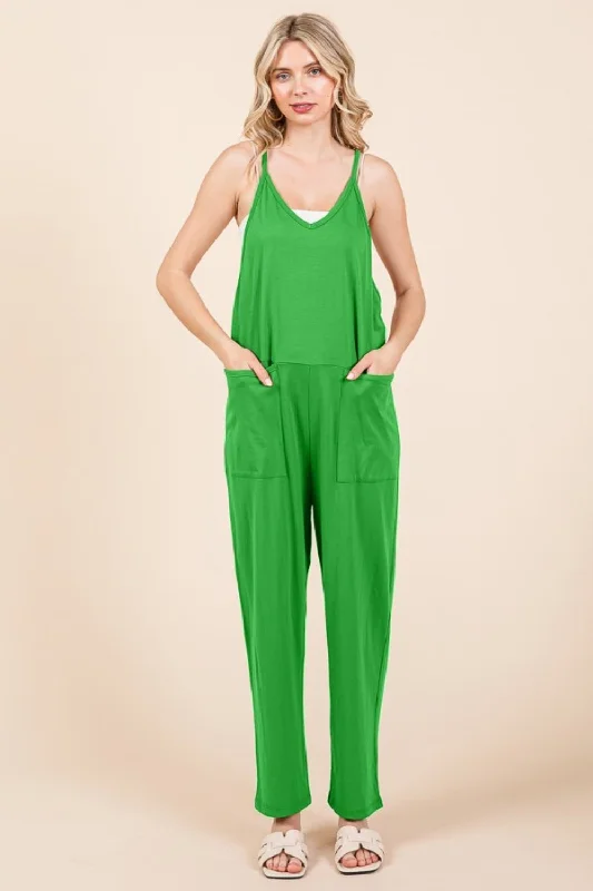 Culture Code Full Size Sleeveless Jumpsuit with Pockets Modern Women's Tech