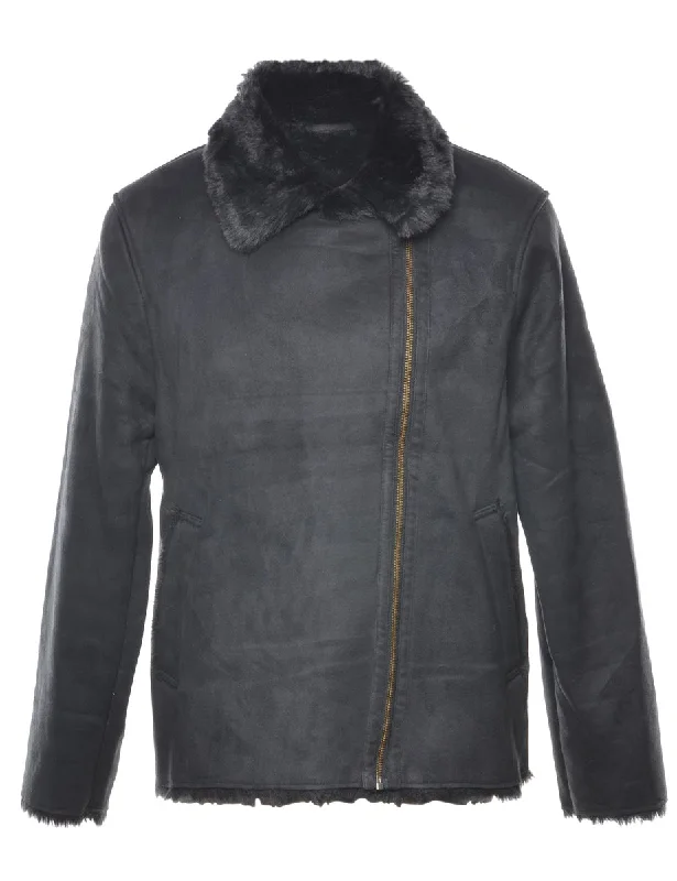 Faux Fur Lining Cropped Coat - M Athletic Women's 