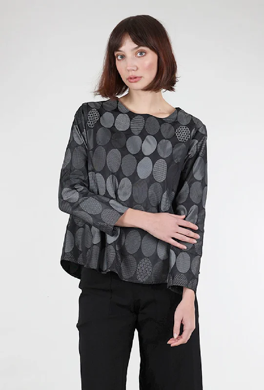 Circle Jacquard Bermuda Top, Silver Cool Women's Distressed