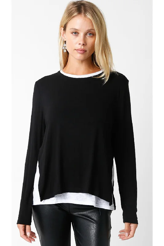 Olivaceous Double Lined Crewneck Shirt Refined Women's Hand - crafted