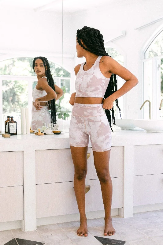 Desert Mauve Tie Dye Biker Short Elegant Women's 