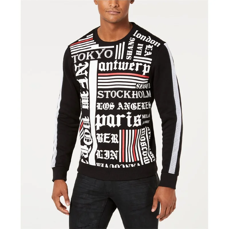 I-N-C Womens Freestyle Graphic Sweatshirt, Black, Medium Modern Women's 