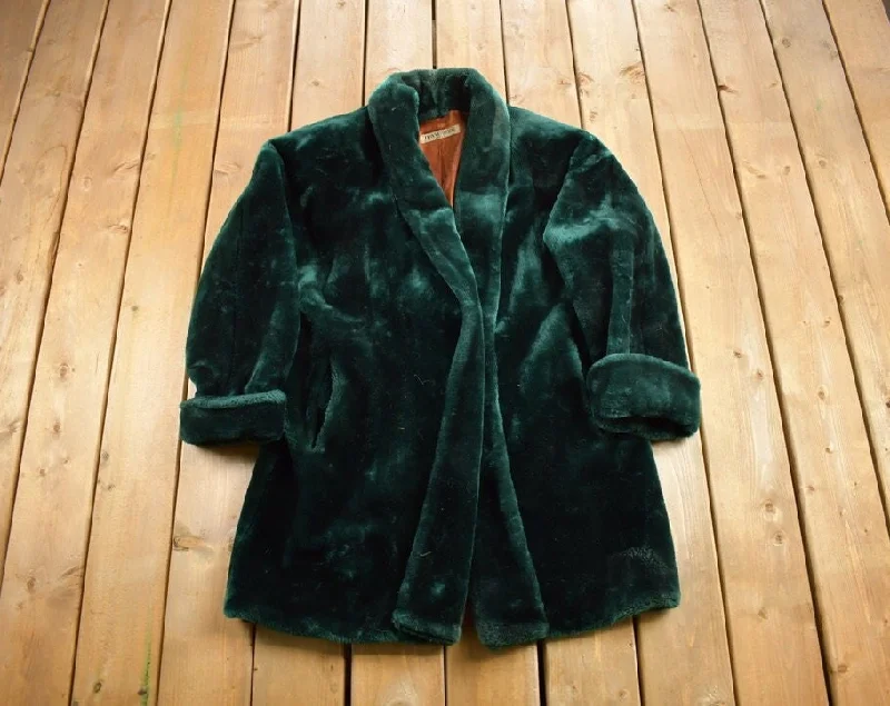 Vintage 1970s Donnybrook Green Fur Coat Edgy Women's Punk
