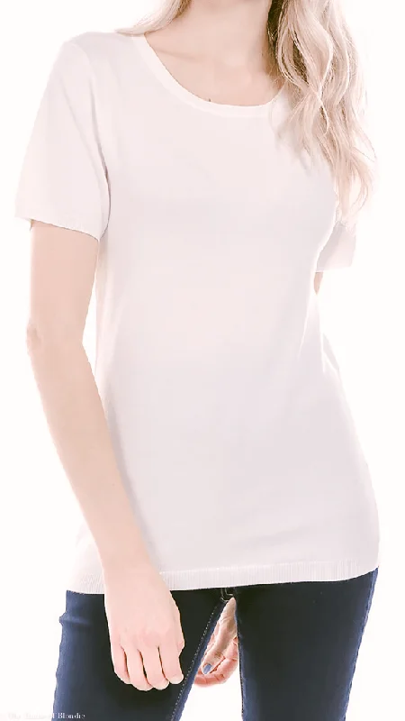 Clara Scoop neck Short Sleeve Knit Sweater (4 COLORWAYS) Refined Women's Classic 